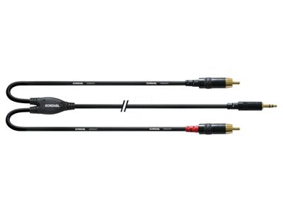 Cordial CFY 0.9 WCC Rean verloopkabel 2x RCA naar mini-jack 90cm