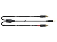 Cordial CFY 0.9 WCC Rean verloopkabel 2x RCA naar mini-jack 90cm - thumbnail