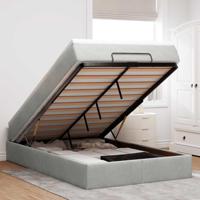 Ottoman bed met matras 120x200 cm fluweel lichtgrijs - thumbnail