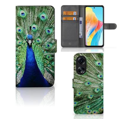 OPPO A98 5G | Telefoonhoesje | Met pasjeshouder | Pauw