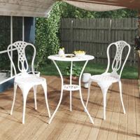 3-delige Bistroset gietaluminium wit - thumbnail