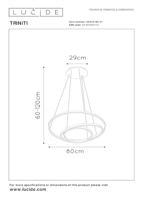 Lucide TRINITI - Hanglamp - Ø 80 cm - LED Dimb. - 3000K - Wit - thumbnail