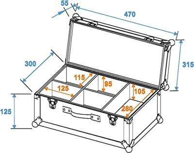 Roadinger Flightcase voor 4x TL-3 TCL / RGB+UV