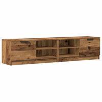 Tv-meubels 2 st 80x35x36,5 cm bewerkt hout oud houtkleurig - thumbnail