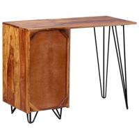 Schrijftafel met 1 lade en 1 kastje massief sheeshamhout - thumbnail