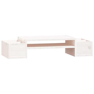 VidaXL Monitorstandaard 70x27,5x15 cm massief grenenhout wit VidaXL Monitorstandaard 70x27,5x15 cm massief grenenhout wit