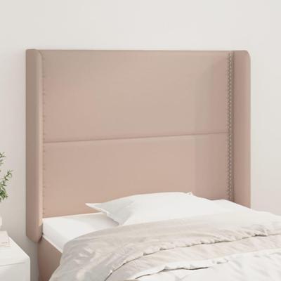 Hoofdbord met randen 93x16x118/128 cm kunstleer cappuccinokleur
