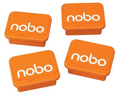 Nobo magneten, whiteboard, oranje, pak van 4 stuks