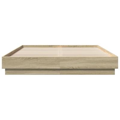 Bedframe bewerkt hout sonoma eikenkleurig 150x200 cm