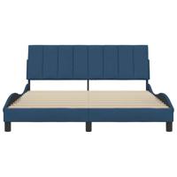 Bedframe zonder matras "Hanko" stof blauw 160x200 cm - thumbnail