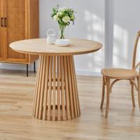 Artistiq Ronde Eettafel 'Nikkie' Hevea hout, 100cm, kleur Naturel - thumbnail