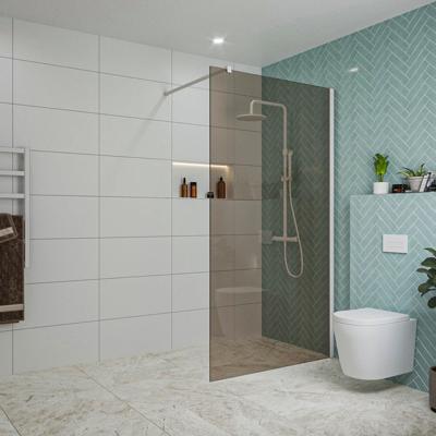 Fortifura Galeria inloopdouche - 110x200cm - rookglas - wandarm - mat wit SW915252/SW797906