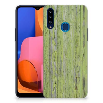 Samsung Galaxy A20s Bumper Hoesje Green Wood Samsung Galaxy A20s Bumper Hoesje Green Wood