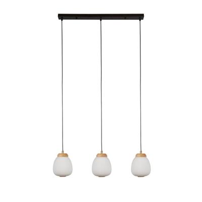 Searchlight 3-lichts hanglampElla zwart met wit - 31411-3NA