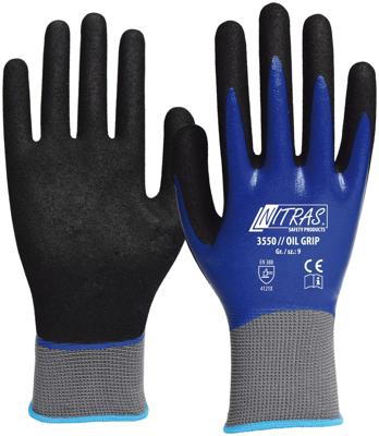 NITRAS SAFETY Glove size 9 oil grip blue