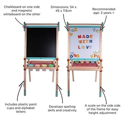 Classic World houten magneet- en schoolbord 2in1, 39dlg. - thumbnail