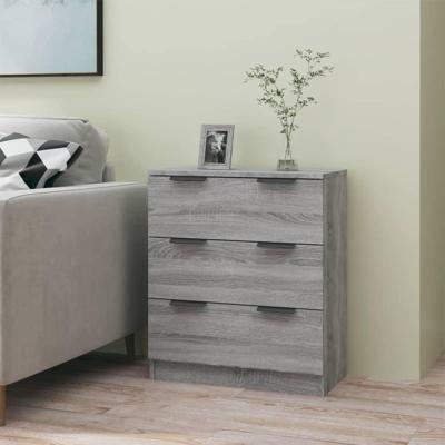 Dressoir 60x30x70 cm bewerkt hout grijs sonoma eiken
