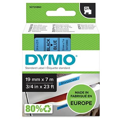 Labeltape Dymo LabelManager D1 polyester 19mm zwart op blauw