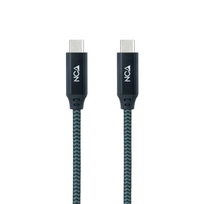 Nanocable 10.01.4300-COMB USB 3.2-kabel Gen2x2, 20 Gbit/s, 5 A/100 W, 4K/60 Hz, USB-C/M-USB-C/M, grijs/zwart, 0,5 m