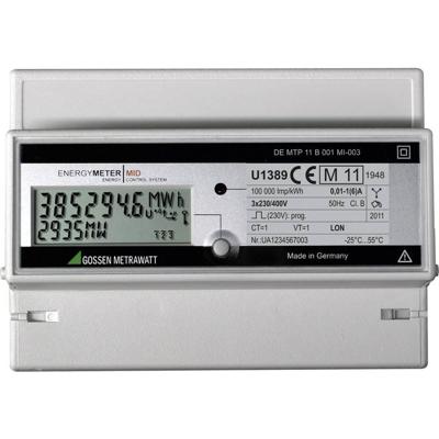 Gossen Metrawatt U1389-V014 kWh-meter 3-fasen met S0-interface Digitaal 5 A Conform MID: Ja 1 stuk(s) Gossen Metrawatt U1389-V014 kWh-meter 3-fasen met S0-interface Digitaal 5 A Conform MID: Ja 1 stuk(s)