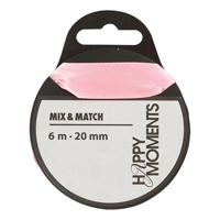 Creativ Company Satijnlint, b: 20 mm, lichtrood, 6 m/ 1 rol - thumbnail