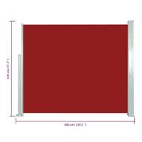 VidaXL Windscherm uittrekbaar 120x300 cm rood - thumbnail