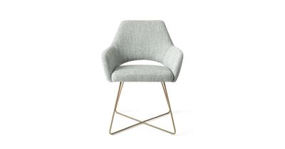 Jesper Home Yanai eetkamerstoel Soft Sage cross gold