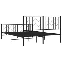 Bedframe met hoofd- en voeteneinde metaal zwart 135x190 cm - thumbnail