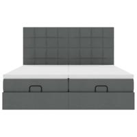 Ottoman bed met matrassen 180x200cm stof donkergrijs - thumbnail