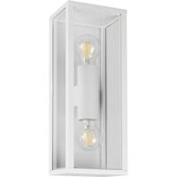 LED Tuinverlichting - Wandlamp Buitenlamp - Trion Aron Two - E27 Fitting - Spatwaterdicht IP44 - Rechthoek - Mat Wit - Aluminium - thumbnail