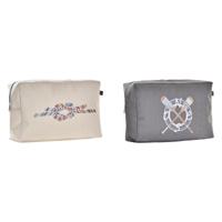 Toilettas DKD Home Decor Grijs Wit Navy (30 x 10 x 20 cm) (2 Stuks) - thumbnail