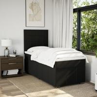 Boxspring met matras stof zwart 80x200 cm - thumbnail