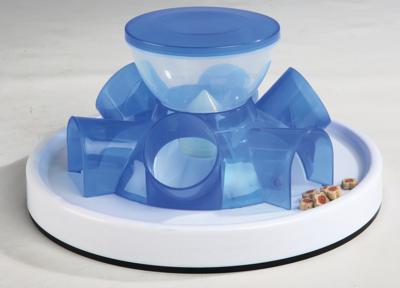 TRIXIE CAT ACTIVITY TUNNEL FEEDER DENKSPEL ROOD / WIT 28X14 CM