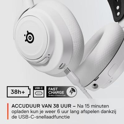 Steelseries ARCTIS NOVA 7X WHITE Headset Draadloos Hoofdband Gamen Bluetooth Wit Steelseries ARCTIS NOVA 7X WHITE Headset Draadloos Hoofdband Gamen Bluetooth Wit