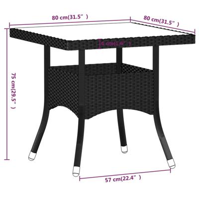 5-delige Tuinset poly rattan en gehard glas grijs - thumbnail