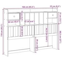 Hoofdbord met opbergruimte 180 cm massief grenenhout wit - thumbnail