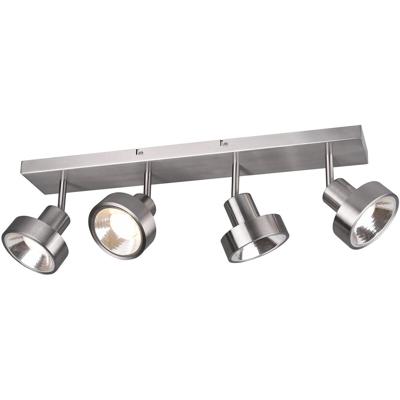 LED Plafondspot 4-Lichts Rechthoek Mat Nikkel Aluminium GU10