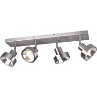 LED Plafondspot 4-Lichts Rechthoek Mat Nikkel Aluminium GU10 - thumbnail