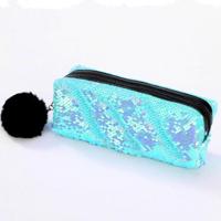 3 stuks omkeerbare Sequin potlood geval voor meisjes school levert super grote briefpapier gift Magic make-up tas (Magic blauw + paars) - thumbnail