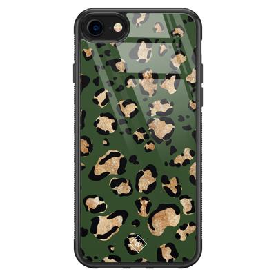 iPhone SE 2020 glazen hardcase - Luipaard groen iPhone SE 2020 glazen hardcase - Luipaard groen