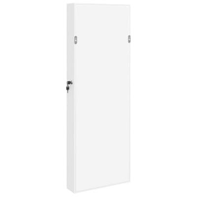 Sieradenkast met spiegel wandgemonteerd 37,5x10x106 cm wit