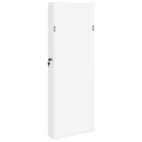 Sieradenkast met spiegel wandgemonteerd 37,5x10x106 cm wit - thumbnail