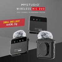 Easypix MyStudio® Wireless Mic Duo Studiomicrofoon Dasspeld Zendmethode:Kabelgebonden, Radiografisch Incl. windkap, Incl. microfoonstatief USB-C Kabelgebonden, - thumbnail