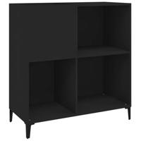 Platenkast 84,5x38x89 cm bewerkt hout zwart - thumbnail