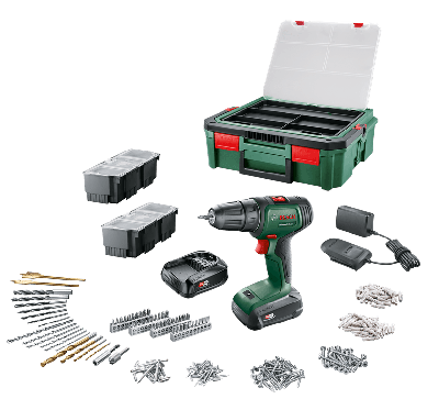 Bosch Groen universal drill 18v | accuschroefboormachine | 2 x 1.5 ah accu + lader | incl. accessoires + systembox - 06039d4003 Bosch Groen universal drill 18v | accuschroefboormachine | 2 x 1.5 ah accu + lader | incl. accessoires + systembox - 06039d4003
