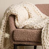 Nohr Plaid 'Alvis' 170 x 130cm, kleur Beige - thumbnail