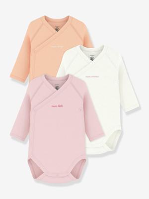 Set van 3 gekruiste body's baby PETIT BATEAU saliegroen