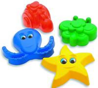 Adriatic 4 zandvormpjes 11cm in netje - thumbnail