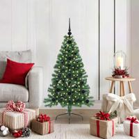 VidaXL Kunstmatig voorverlicht kerstboom met 150 led groen 120 cm pvc - thumbnail