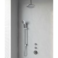 Regendoucheset Inbouw Plafond Brauer 20cm Rond Glans Chroom 3 Greeps Thermostaatkraan Glijstang en Staafhanddouche - thumbnail